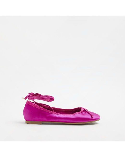 River Island Pink Flat Ballerina Shoes