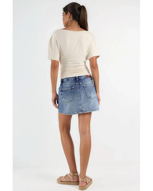 Hiccup White Asymmetrical Neck Soft Viscose Knit Top