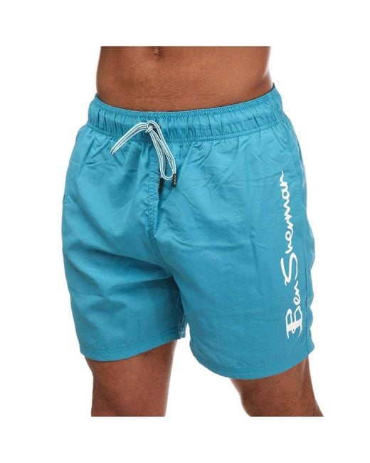 Ben Sherman Blue Boulders Beach Swim Shorts for men