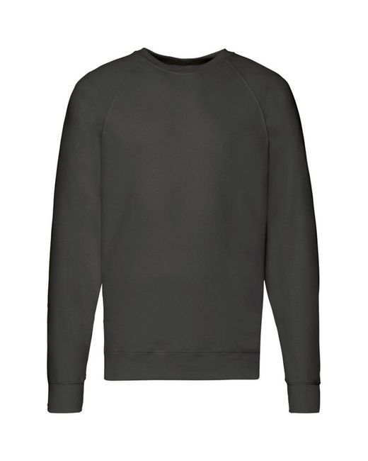 Fruit Of The Loom Gray Lightweight Raglan Sweatshirt (240 Gsm) (Light Graphite) for men