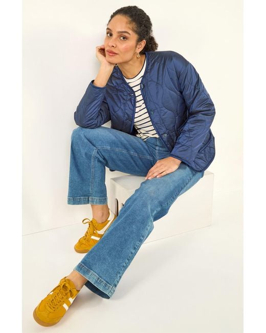 Roman Blue Two Tone Crew Neck Jacket
