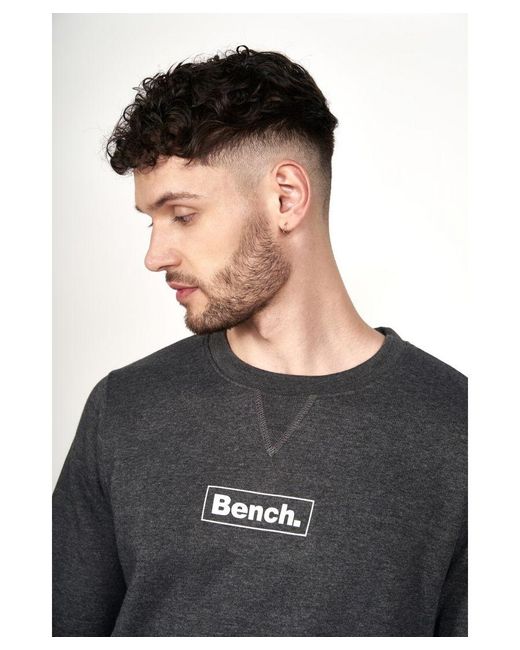 Bench Gray 'Doyle' Cotton Blend Crew Neck Sweat for men