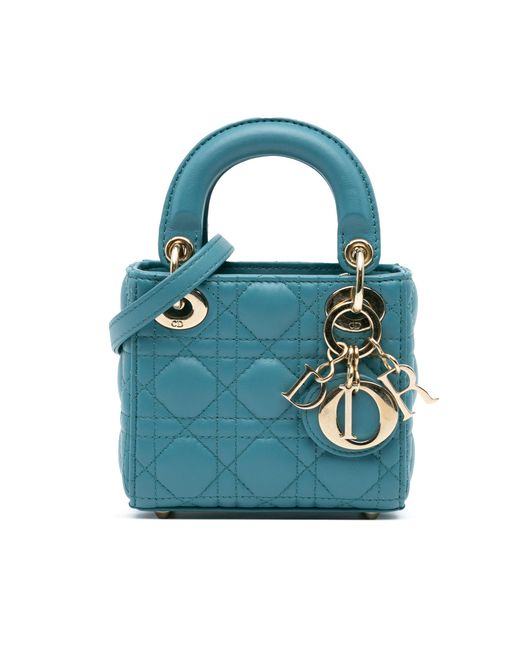 Dior Blue Lady Mini Bag Lambskin Leather