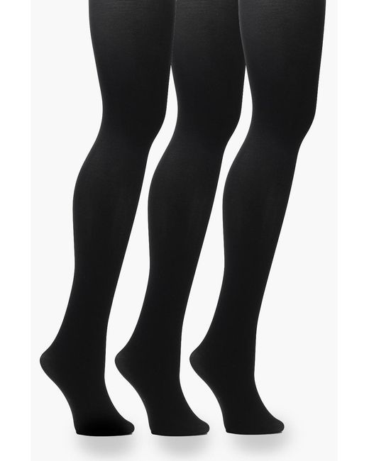 Boohoo Black Plus 60 Denier 3 Pack Tights
