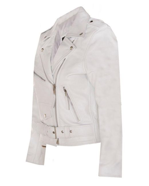 Infinity Leather Gray Cowhide Biker Jacket-Mansfield