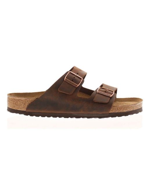 Birkenstock Brown Flat Sandals Arizona Buckle Fastening