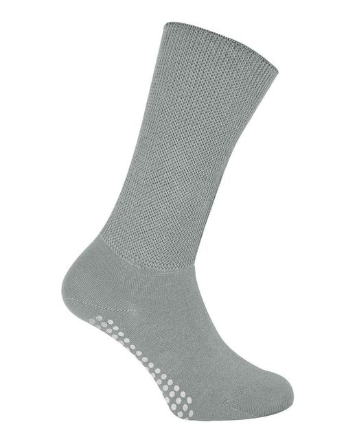 Dr.Socks Gray Extra Wide Oedema Socks With Non Slip Grips for men