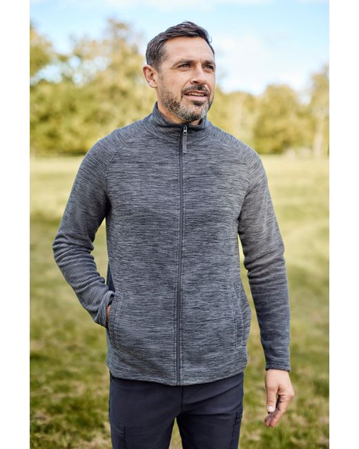 Mountain Warehouse Blue 'Snowdon' Fleece Sweater Full Zip Quick Dry Antipill Fabric Mid Layer for men