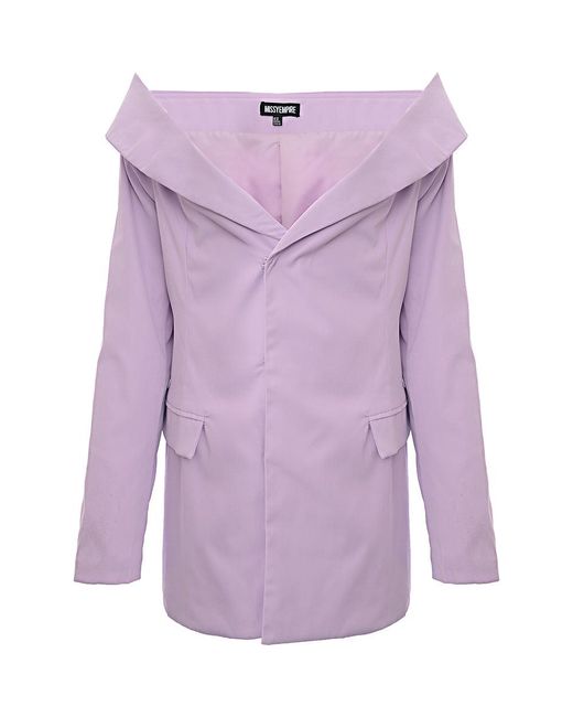 Missy Empire Purple Lilac Off-The-Shoulder Tailored Blazer