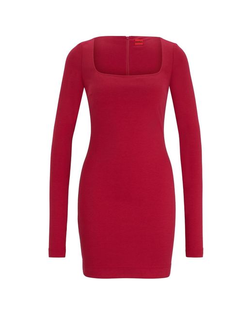 HUGO Kordella Casual Jurk (roze) in het Red
