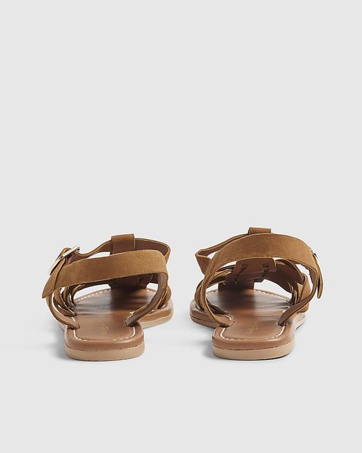 River Island Brown Sandals Suede Fisherman Buckle Shoes