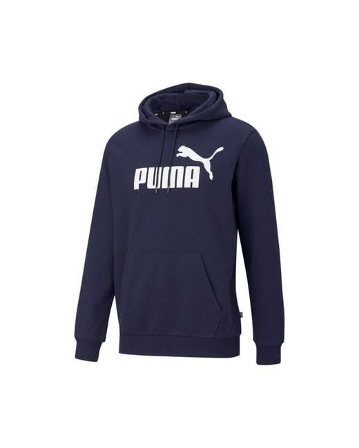 PUMA Essentials Hoodie Met Groot Logo in het Blue voor heren