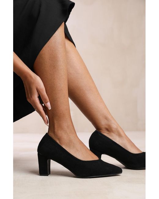 Where's That From Black Wheres 'Ava' Block Heel With Pointed Toe