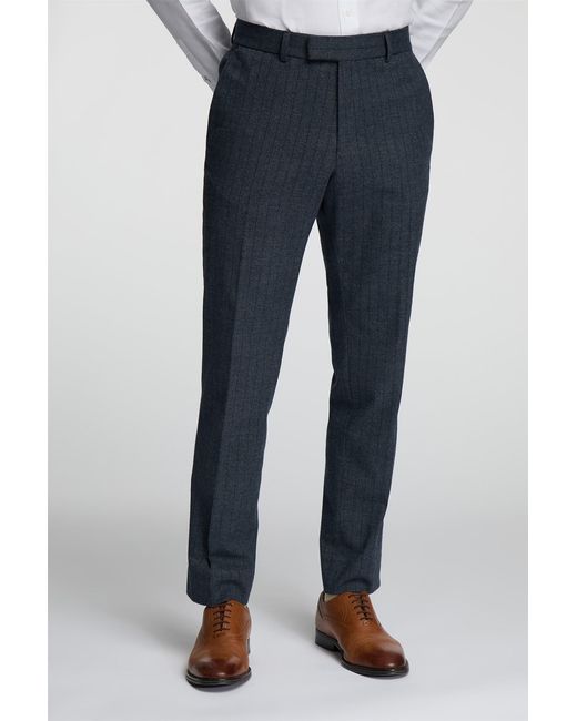 Antique Rogue Blue Slim Fit Suit Trousers for men