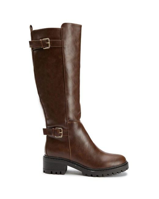 SOLESISTER Brown Jupe Biker Boots