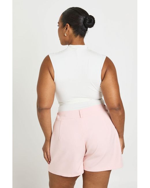 Boohoo Pink Plus Tailored Pocket Detail Skort