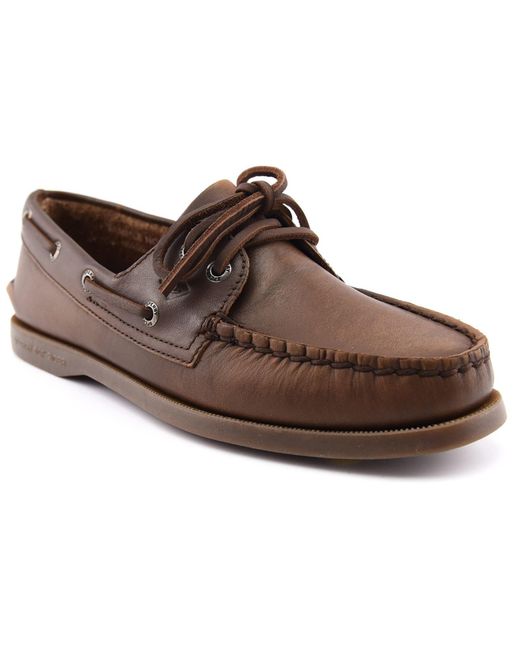 Sperry Top-Sider Brown Authentic 2 Eye Boat Leather Medium Shoes
