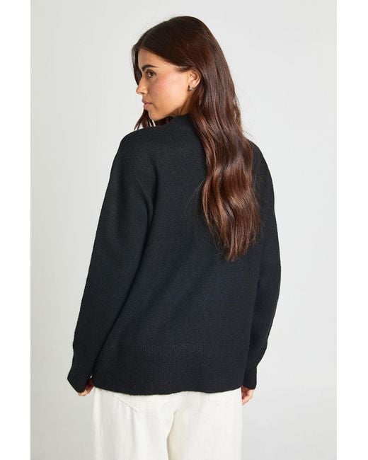Boohoo Black Soft Knit V Neck Jumper
