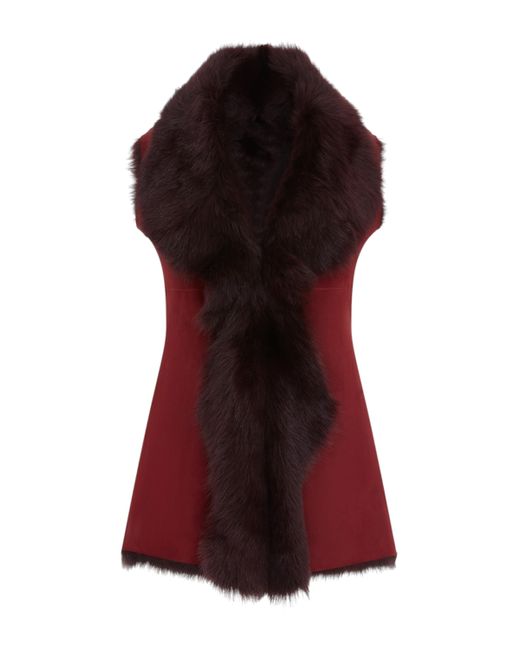 Infinity Leather Red Toscana Sheepskin Long Gilet-Sorocaba