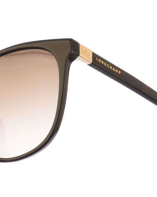 Longchamp Black Lo647S Oval Shaped Acetate Sunglasses