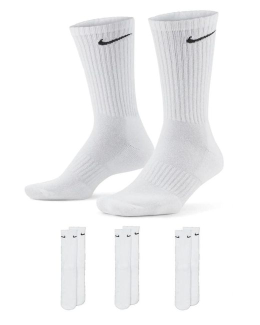 Nike Everyday Cushion Crew Trainingssokken 3 Paar In Wit in het White voor heren