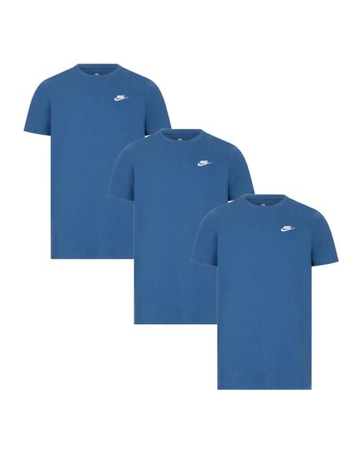 Nike Pack Sportswear Club T Shirt in Blue for Men Lyst UK