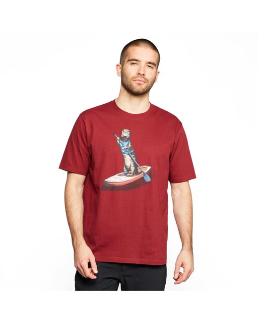 North Ridge Red Otter T-Shirt With Short Sleeves Made 100% Cotton, Casual Tee for men
