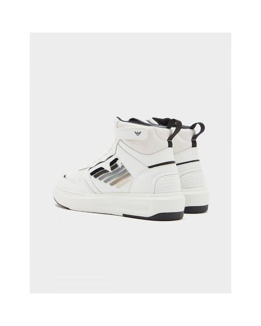 Armani Chunky High Top Damestrainers In Wit in het White
