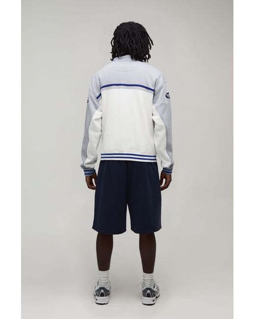 BoohooMAN Gray Boxy Fit Biker Neck Colour Block Moto Jersey Jacket for men