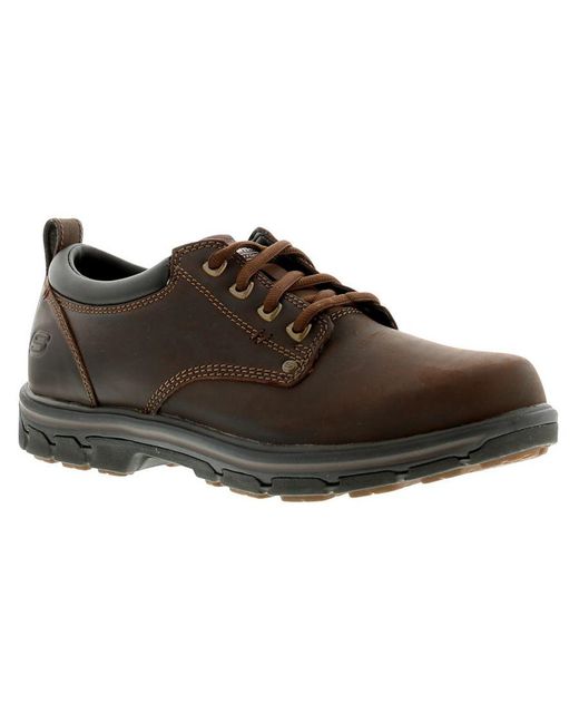 Skechers Brown Segment Rilar Leather Casual Shoes for men