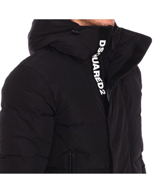 DSquared² Black Padded Jacket With Hood S71An0305-S53353 for men