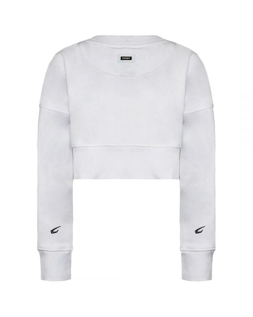 BOXRAW White Johnson Cropped Sweatshirt