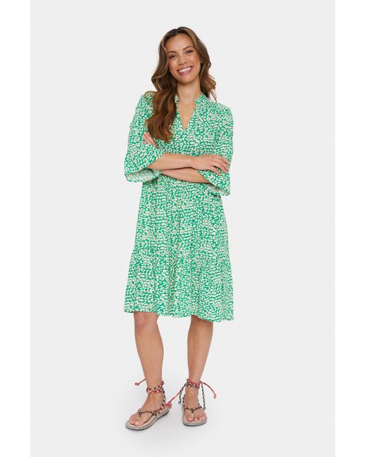 Saint Tropez Jurk Casual Fit Multicolour in het Green
