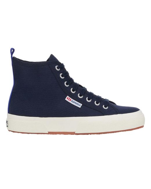 Superga Blue Adult 2750 Cotton Mid Cut High Tops /Spectrum/Avorio)