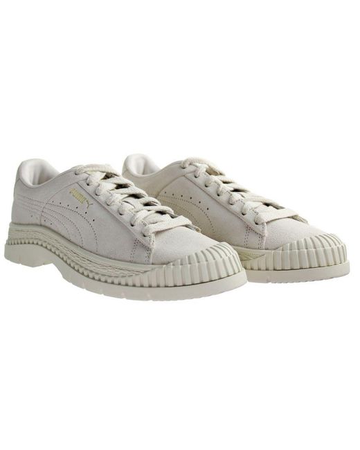 PUMA Gray Utility Trainers Leather