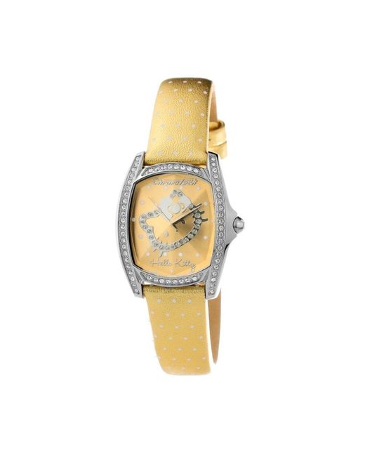 Chronotech Metallic Leather Watch