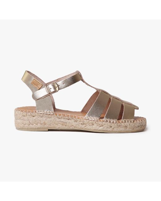 Toni Pons Metallic Emma Espadrille Sandals Platinum