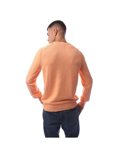 Boss Blue Crew Neck Long Sleeve Regular Fit Sweater for men