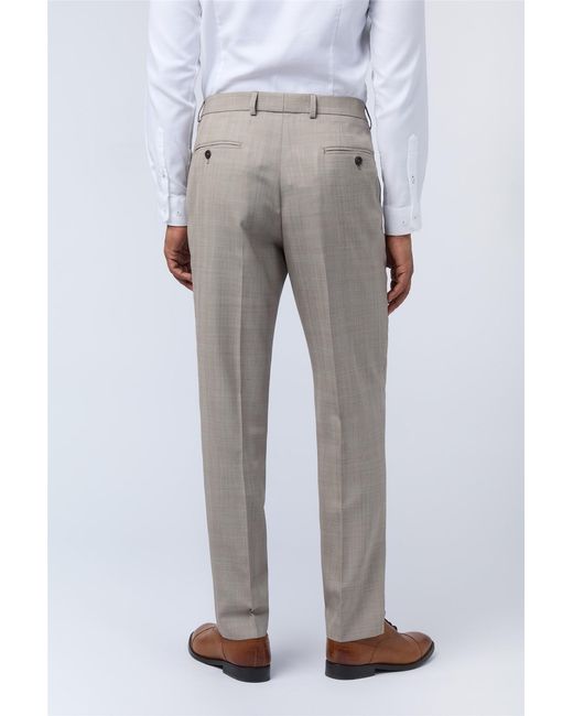 Ted Baker Gray Flat Fronted Slim Fit Suit Trousers for men