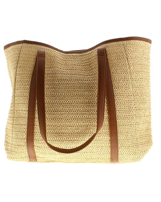 Wynsors Metallic Large Tote Bag Lounge Press Stud Fastening Natural Textile