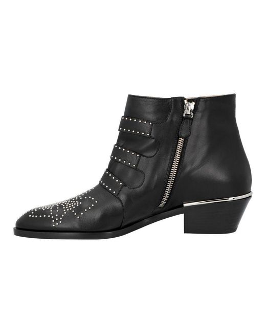 Chloé Black Lace-Up Boots