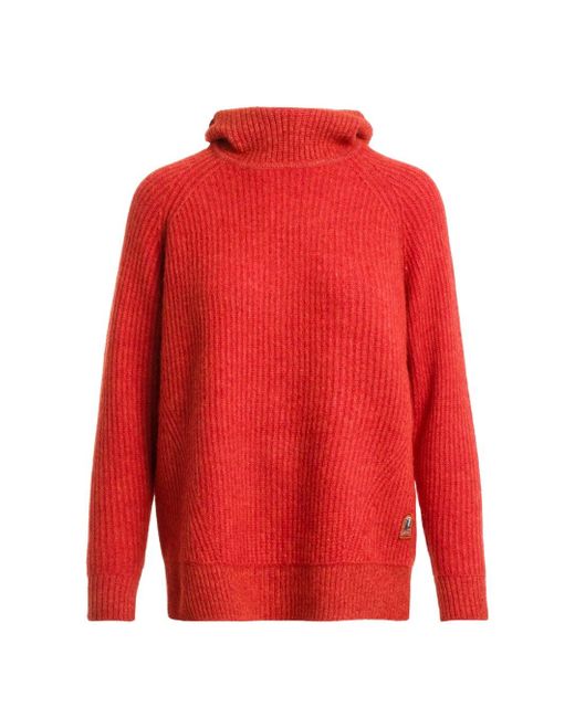 Parajumpers Red Tory Knitted Hoodie Comfort Fit Wool