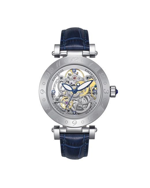 Empress Metallic Theodora Automatic Leather-Band Watch