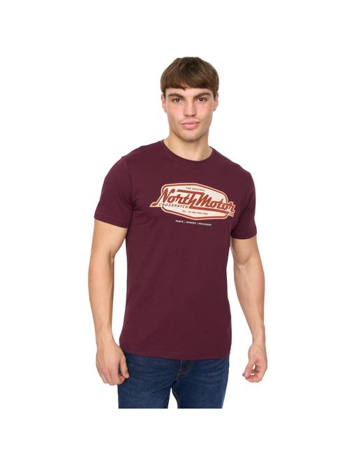 Crosshatch Purple Hellmere T-Shirt (Rum Raisin) for men