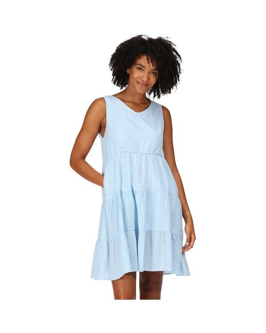 Regatta Blue Zariah Sleeveless Lightweight Summer Dress