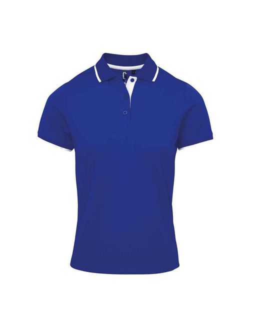 PREMIER Blue Ladies Coolchecker Contrast Pique Polo Shirt (Royal/
