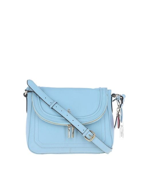 Ashwood Leather Blue "Dazzling" Flap Over Real Shoulder Bag