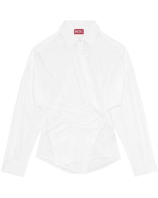 DIESEL White Ladies C-Siz-N2 Embossed Shirt (Bright)