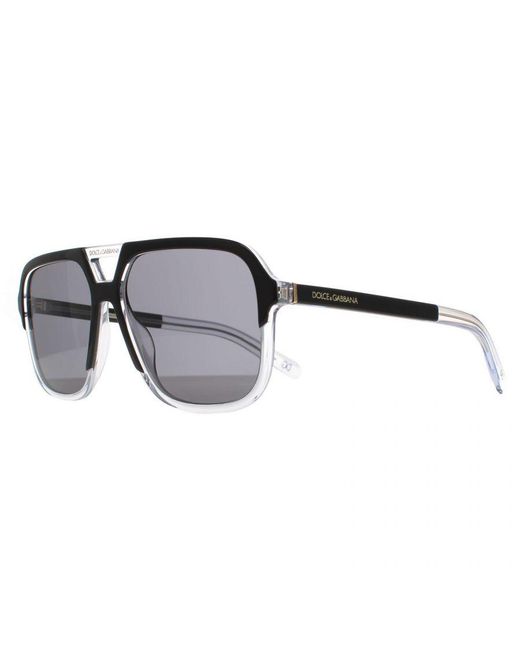Dolce & Gabbana Gray Aviator Top On Crystal Dark Dg4354 Sunglasses for men
