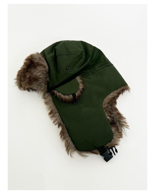 SVNX Black Tapper Hat With Faux Fur Lining for men